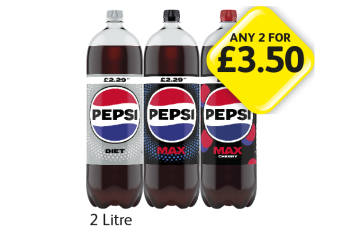 Pepsi Diet, Max, Cherry Max - Any 2 for £3.50 at Londis