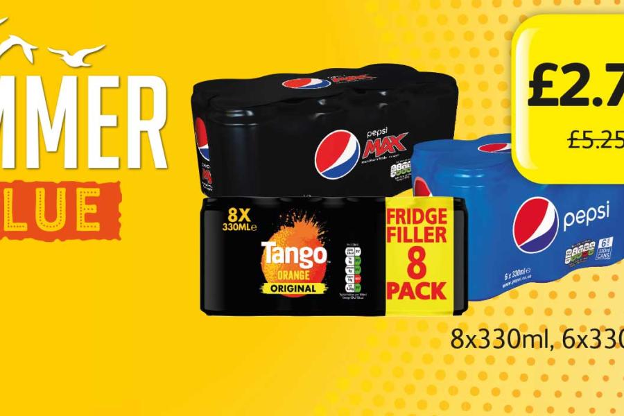 Summer Value: Pepsi original/Max, Tango Orange - £2.79 at Londis