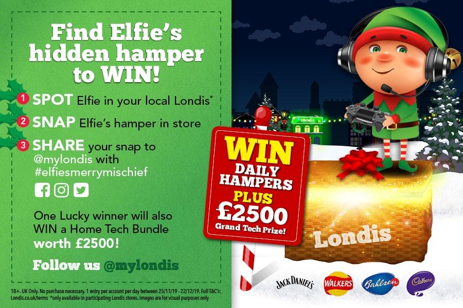 Find Elfie's hidden hamper to win at Londis