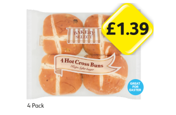 Baker Select Hot Cross Buns - Now Only £1.39 at Londis