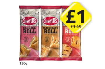 Ginsters Sausage Roll, Ploughman's Roll, Breakfast Roll - Now Only £1 at Londis