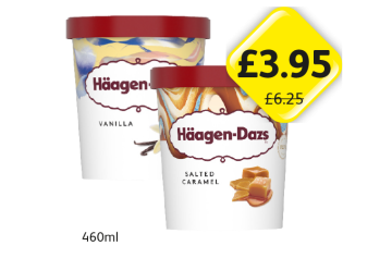 Häagen-Dazs Vanilla, Salted Caramel - Now Only £3.95 at Londis