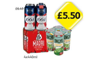 Kronenbourg, Madri, Inch's Cloudy - Now Only £5.50 at Londis