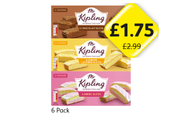 Mr Kipling Chocolate Slices, Lemon Slices, Angel Slices - Now Only £1.75 at Londis