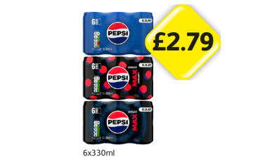 Pepsi Cans, Max, Cherry Max - Now Only £2.79 at Londis