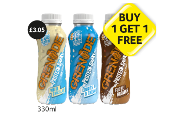 Grenade Protein Shake White Chocolate, Cookies & Cream, Fudge Brownie - Buy 1 Get 1 FREE at Londis