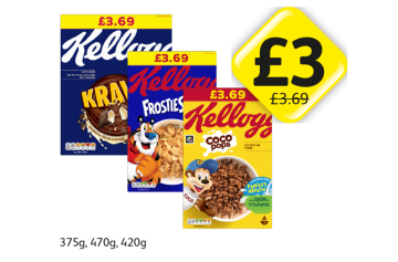 Kellogg's Krave, Frosties, Coco Pops - Now Only £3 at Londis