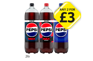 Pepsi, Max, Cherry Max - Any 2 for £3 at Londis