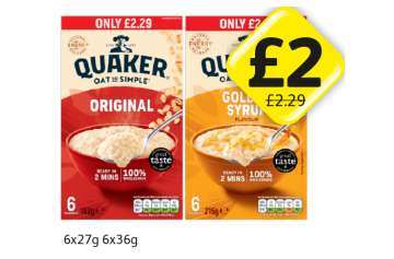 Quaker Original, Golden Syrup - Now Only £2 at Londis
