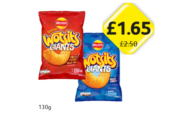 Wotsits Giants Cheesy, Sweet & Spicy - Now Only £1.65 at Londis