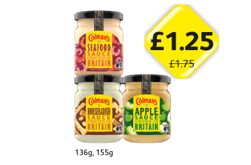 Colman's Seafood Sauce, Horseradish, Apple - Now Only £1.25 at Londis