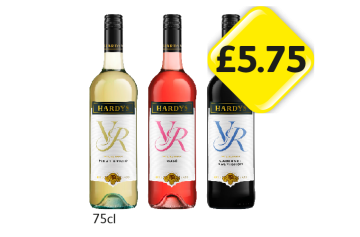 Hardy's VR Pinot Grigio, Rosé, Cabernet Sauvignon - Now Only £5.75 at Londis