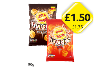 Hula Hoops Flavarings Big 'N' Beef, Spicy - Now Only £1.50 at Londis