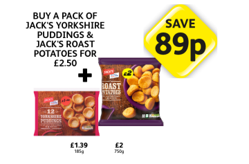 Jack's Yorkshire Puddings, Roast Potatoes - Buy A Pack Of Jack's Yorkshire Puddings & Jack's Roast Potatoes for £2.50 at Londis