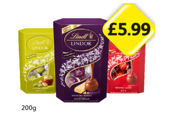 Lindt Lindor Milk, Shortbread, Pistachio - Now Only £5.99 at Londis
