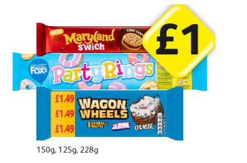 Maryland S'wich, Party Rings, Wagon Wheel - Now Only £1 at Londis