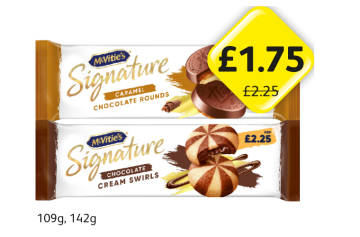 McVities Signature Chocolate Roundas Caramel, Cream Swirls - Now Only £1.75 at Londis