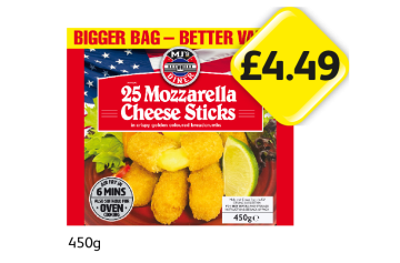 MJ's Mozzarella Cheese Sticks - Now Only £4.49 at Londis