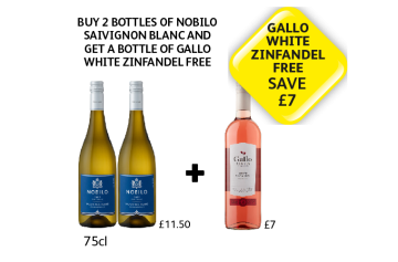 Nobilo Sauvignon BLanc, Gallo White Zinfandel - Buy 1 Bottles Of Nobilo Sauvignon Blanc And Get A Bottle Of Gallo FREE at Londis