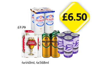 Peroni, Stella Artois, Holsten, Strongbow Dark Fruits - Now Only £6.50 at Londis