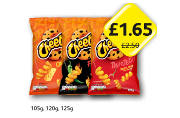 Cheetos Original, Fiery, Twisted - Now Only £1.65 at Londis
