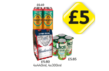 Holsten Pilsner, Budweiser, Inch's - Now Only £5 at Londis