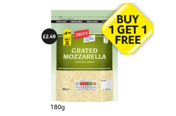Jack's Grated Mozzarella - Now Only Buy 1 Get 1 FREE at Londis
