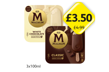 Magnum White Chocolate, Classic - Now Only £3.50 at Londis