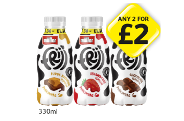 Frijj Fudge Brownie, Strawberry, Chocolate Brownie - Any 2 for £2 at Londis