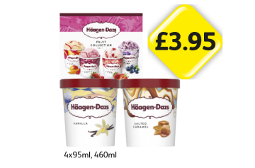 Häagen-Dazs Fruit Collection, Vanilla, Salted Caramel - Now Only £3.95 at Londis
