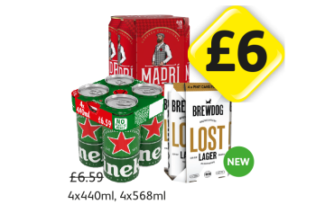 Madri, Heineken, Brewdog Lost Lager - Now Only £6 at Londis