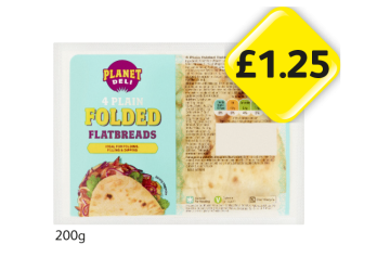 Planet Plain Folded Flatbreads - Now Only £1.25 at Londis