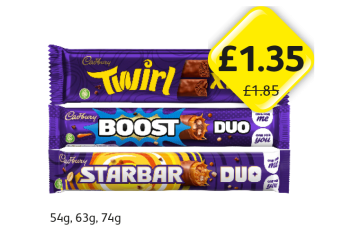 Twirl Xtra, Boost Duo, Starbar Duo - Now Only £1.35 at Londis