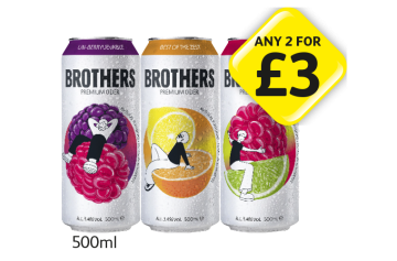 Brothers Cider Un-Berrylievable, Best Of The Zest, Berry Sublime - Any 2 for £3 at Londis