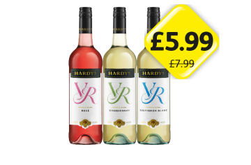 Hardy's VR Rosé, Chardonnay, Sauvignon Blanc - Now Only £5.99 each at Londis