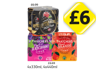 Kopparberg Mixed Fruits, Thatchers Apple & Blackcurrant, Blood Orange - Now Only £6 each at Londis