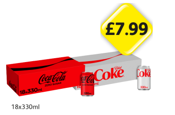 Coca Cola Zero Sugar, Diet Coke - Now Only £7.99 at Londis