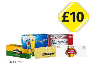 Magners, Foster's, Strongbow, Budweiser, Stella Artois - Now Only £10 at Londis