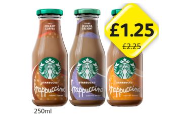 Starbucks Frappuccino Creamy Coffee, Mocha, Caramel - Now Only £1.25 at Londis
