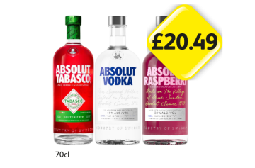 Absolut Tabasco, Vodka, Raspberry - Now Only £20.49 at Londis