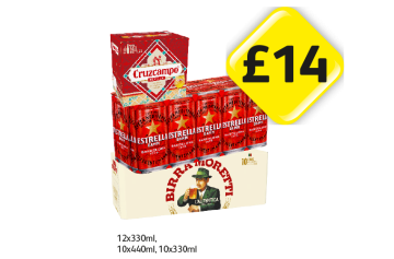 Cruzcampo, Estrella, Moretti - Now Only £14 at Londis
