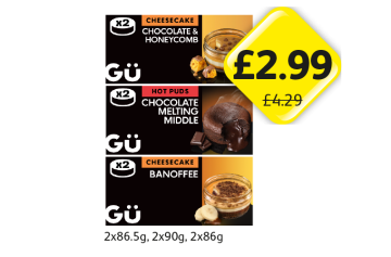 Gü Cheesecake Chocolate & Honeycomb, Banoffee, Hot Pud Chocolate Melting Middle - Now Only £2.99 at Londis
