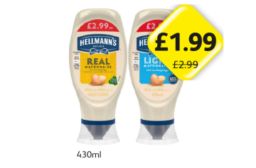 Hellmann's Real Mayonnaise, Light - Now Only £1.99 at Londis