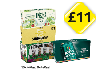 Inch's, Strongbow, Hobgoblin, John Smiths - Now Only £11 at Londis