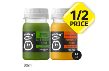 Innocent Gut Health Shot Calcium Apple Cider Vinegar, Vitamin A - Now Only Half Price  at Londis