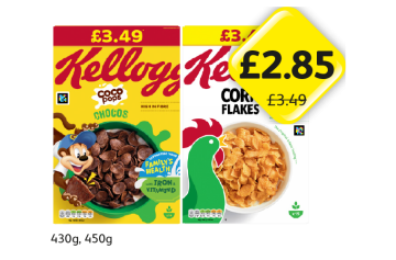 Kellogg's Coco Pops Chocos, Corn Flakes - Now Only £2.85 at Londis