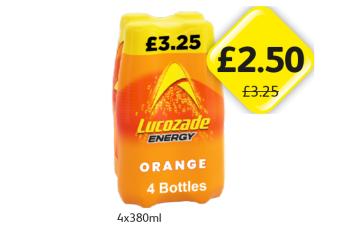 Lucozade Orange Bottles - Now Only £2.50 at Londis
