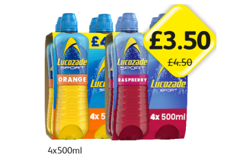 Lucozade Orange, Raspberry - Now Only £3.50 at Londis