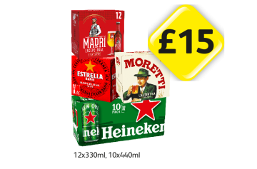 Madri, Estrella, Moretti, Heineken - Now Only £15 at Londis