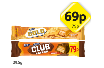McVities Gold Billions Wafer, Orange - Now Only 69p at Londis